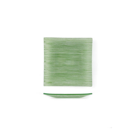 Turgla Fusion Glass Dinnerware 7.75" x 7.75" Square Green Glass Plate, Set of 12 (02 - 414 - 20GRN) - iFoodservice Online