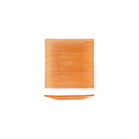 Turgla Fusion Glass Dinnerware 7.75" x 7.75" Square Orange Glass Plate, Set of 12 (02 - 414 - 20ORG) - iFoodservice Online