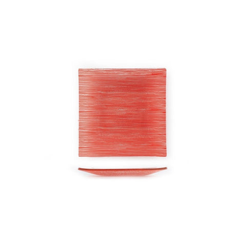 Turgla Fusion Glass Dinnerware 7.75" x 7.75" Square Red Glass Plate, Set of 12 (02 - 414 - 20RED) - iFoodservice Online