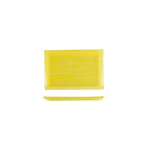 Turgla Fusion Glass Dinnerware 8.5" x 5.75" Rectangular Yellow Glass Plate, Set of 12 (01 - 373 - 15YLW) - iFoodservice Online
