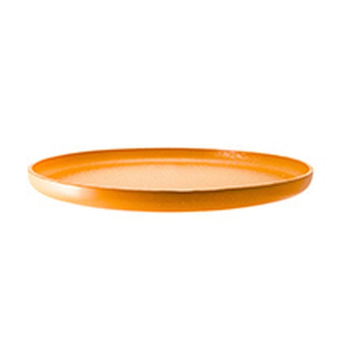 Turgla Fusion Glass Dinnerware dia.13.5" h:1" Round Turmeric Glass Platter, Set of 6 (04 - 385 - 34TRM) - iFoodservice Online