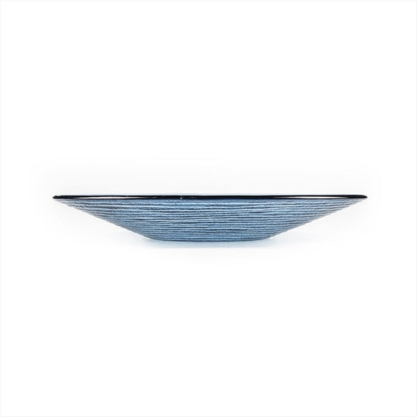 Turgla Fusion Glass Dinnerware dia.13.75" h:2" 58 oz. Round Transparent Blue Glass Bowl, Set of 6 (04 - 316 - 35TBLU) - iFoodservice Online