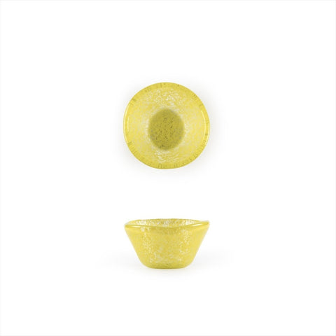 Turgla Fusion Glass Dinnerware dia.2.75" h:1.5" 2 oz. Round Yellow Glass Ramekin, Set of 24 (10 - 029 - 06YLW) - iFoodservice Online
