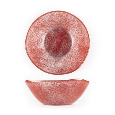 Turgla Fusion Glass Dinnerware dia.7.5" h:2.75" 20 oz. Round Red Glass Bowl, Set of 12 (10 - 027 - 20RED) - iFoodservice Online