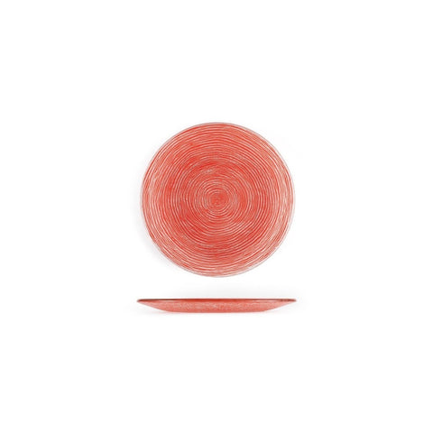 Turgla Fusion Glass Dinnerware dia.7.75" Round Red Glass Plate, Set of 12 (04 - 396 - 20RED) - iFoodservice Online