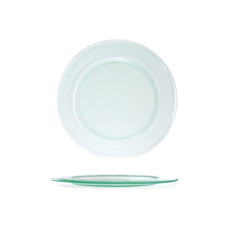 Turgla Fusion Glass Dinnerware dia.9" Round Clear Glass Plate, Set of 12 (04 - 340 - 23CLR) - iFoodservice Online