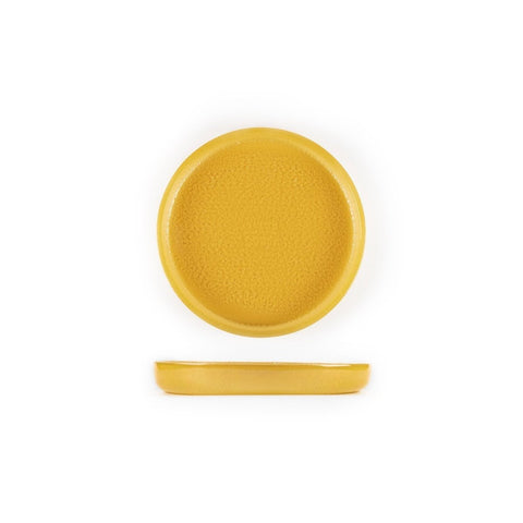 Turgla Fusion Glass Dinnerware dia.9.5" Round Turmeric Glass Plate, Set of 12 (04 - 385 - 24TRM) - iFoodservice Online