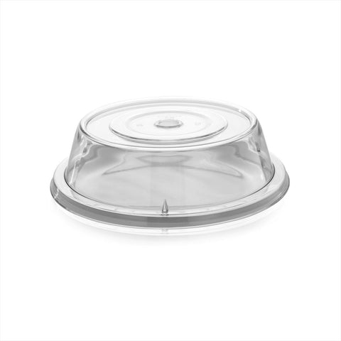 Turgla Polycarbonate Misc dia.10.25" h:2.75" Round Clear Polycarbonate Plate Cover (Set of 25) (R - SRVCVR258CLR) - iFoodservice Online