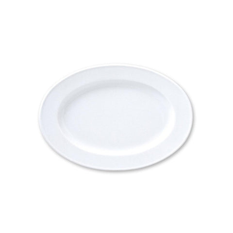 Turgla Porcelain Delta 15.25" x 10.5" x h:1.5" Oval White Porcelain Platter (Set of 6) (DO39KY00) - iFoodservice Online