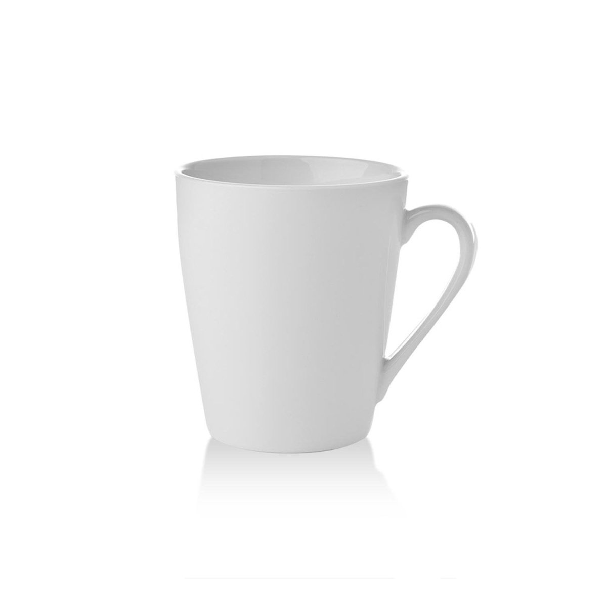 Turgla Porcelain Delta - Coupe dia.3.25" h:3.75" 9 oz. Round White Porcelain Mug (Set of 12) (ASA01MG00) - iFoodservice Online