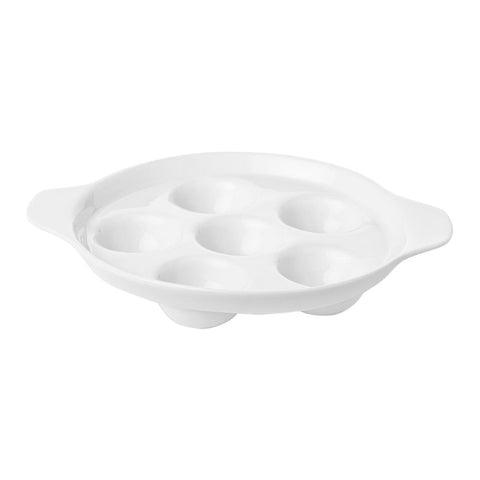 Turgla Porcelain Delta - Coupe dia.4.75" h:1.25" Round White Porcelain Oven Dish (Set of 6) (GR22YU00) - iFoodservice Online