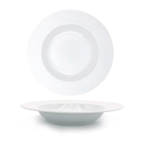 Turgla Porcelain Delta dia.11.75" h:2" 24 oz. Round White Porcelain Bowl (Set of 6) (D130CK00) - iFoodservice Online