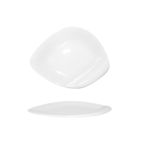 Turgla Porcelain Hawaii 13" x 10" Oval White Porcelain Plate (Set of 6) (HWI34DU00) - iFoodservice Online