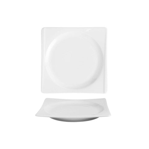Turgla Porcelain Hong Kong 7" x 7" Square White Porcelain Plate (Set of 12) (HKG25DU00) - iFoodservice Online