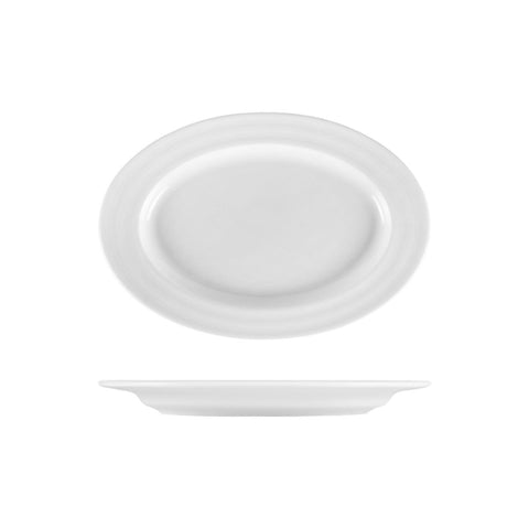 Turgla Porcelain Lizbon 11.25" x 8" x h:1" Oval White Porcelain Platter (Set of 6) (LIZ29KY00) - iFoodservice Online