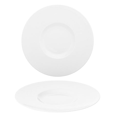 Turgla Porcelain Madrid dia.12.25" Round White Porcelain Plate (Set of 6) (MDR31GDU00) - iFoodservice Online