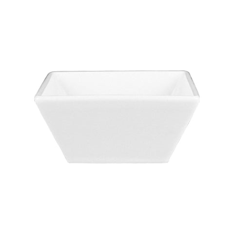Turgla Porcelain Merid 4" x 4" x h:2" 7 oz. Square White Porcelain Bowl (Set of 12) (MER14KK00) - iFoodservice Online