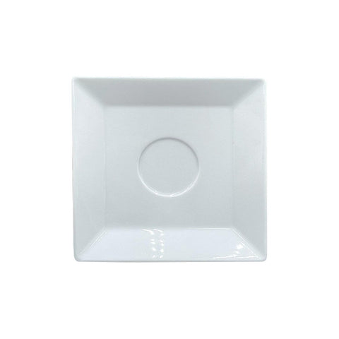 Turgla Porcelain Merid 5.5" x 5.5" Square White Porcelain Saucer (Set of 12) (MER19CT00) - iFoodservice Online