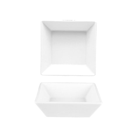 Turgla Porcelain Merid 5.5" x 5.5" x h:1.75" 14 oz. Square White Porcelain Bowl (Set of 12) (MER19CK00) - iFoodservice Online