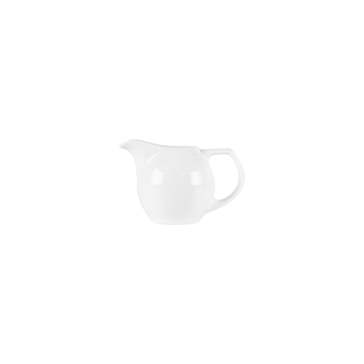 Turgla Porcelain Saturn dia.4" h:2.75" 5 oz. Round White Porcelain Creamer (Set of 6) (STR01SU00) - iFoodservice Online