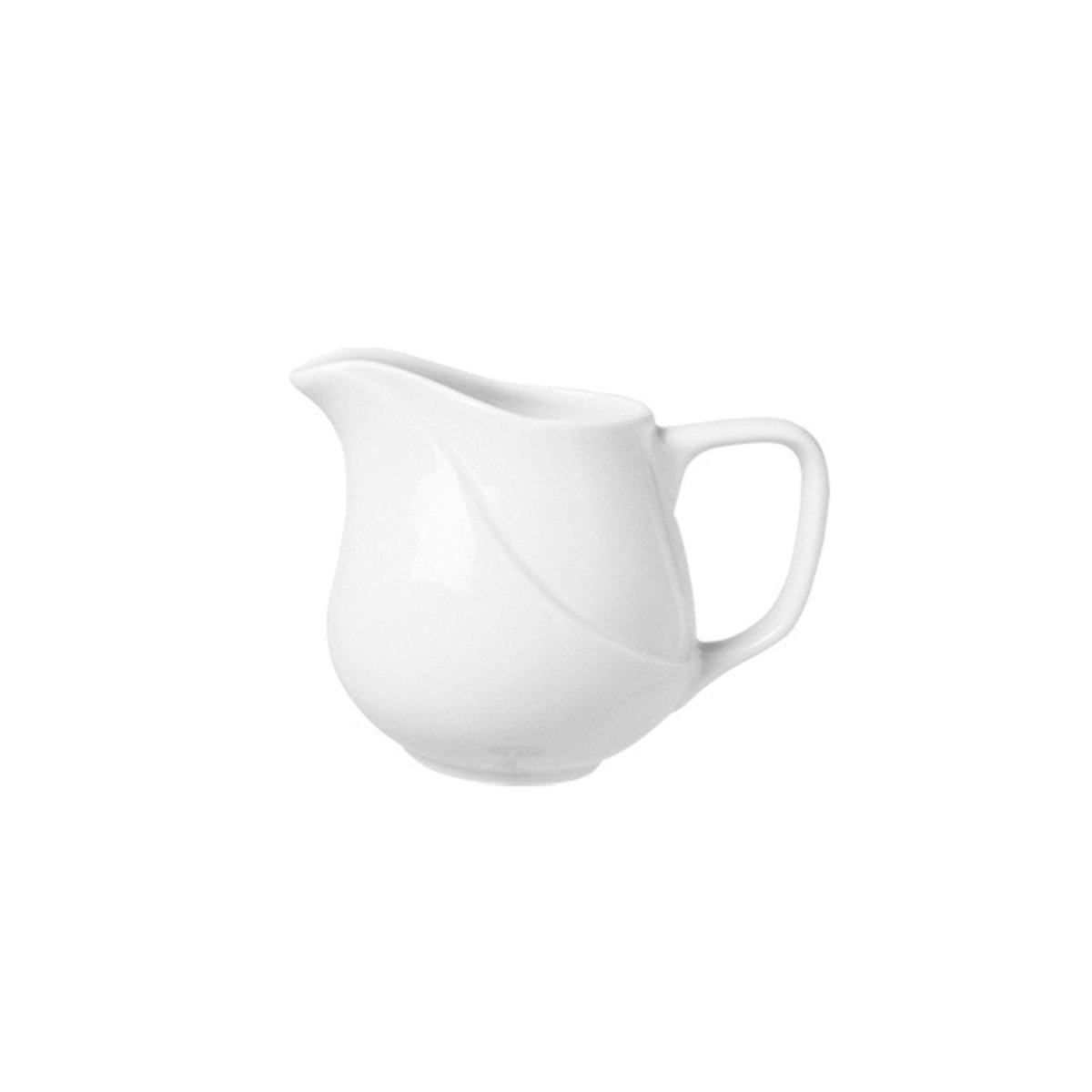 Turgla Porcelain X - tanbul dia.4" h:3.25" 5 oz. Round White Porcelain Creamer (Set of 6) (XT01SU00) - iFoodservice Online