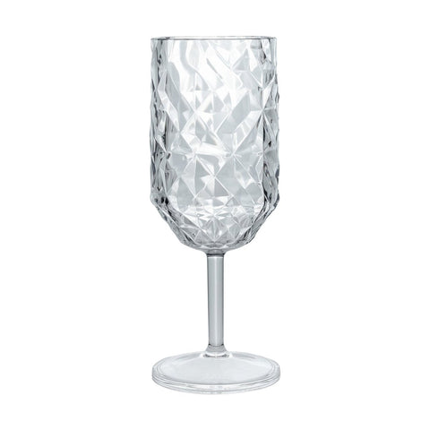 Turgla Rubikap Prism dia.2.5" h:7" 8 oz. Round Clear Polycarbonate Goblet (Set of 36) (R - PRSGBL250CLR) - iFoodservice Online