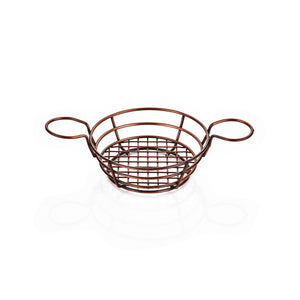 ABM Round Serving Large Basket Rustic Copper 21x6cm (A 008B 02)