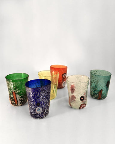 Zafferano Bicchieri di Murano Tumblers - Mixed Set of 6 - Assorted colors - iFoodservice Online
