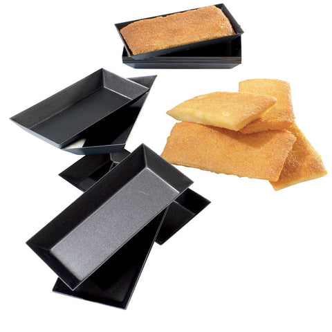 Matfer Bourgeat Steel Non-stick Rectangular Tart Mold 3 3/4" (Pack of 25)(331602 )