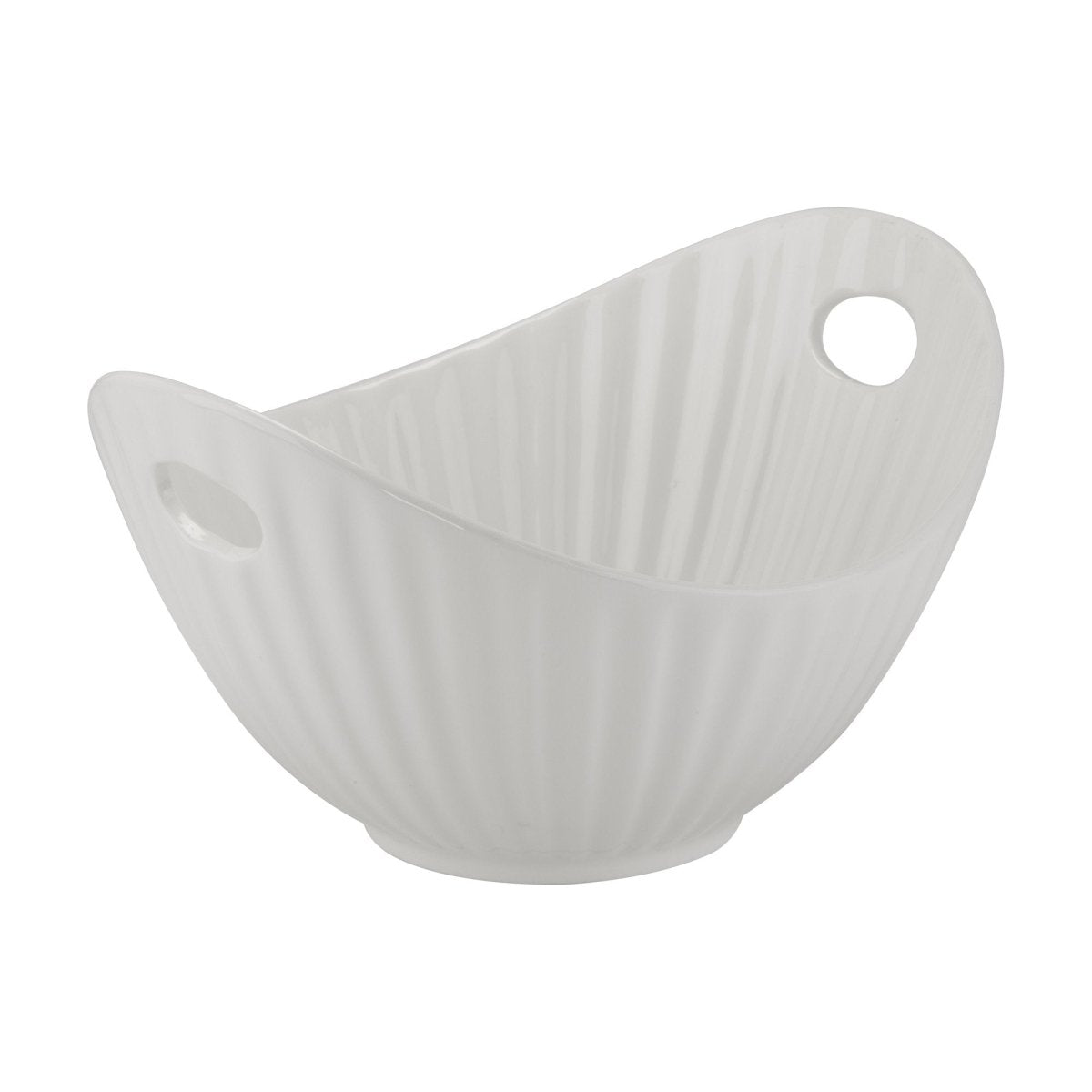 10 Strawberry Street Serving Bowls, Boat Bowl With Line Texture 64 Oz.(6/Case)WTR - 10LNBOATBWL - iFoodservice Online