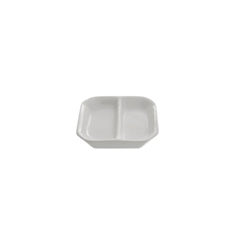 10 Strawberry Street Whittier Collection, Divided Sauce Dish (24/Case) WTR - 3DIV - iFoodservice Online