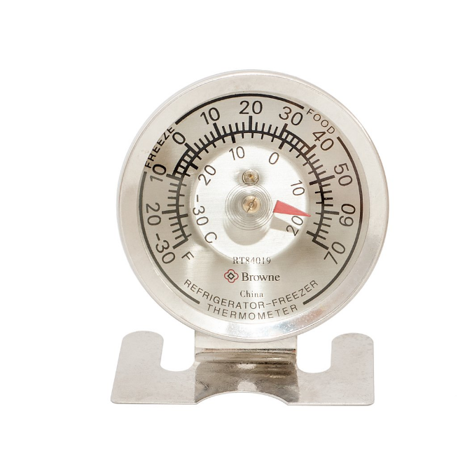 Browne Foodservice Refrig/Freezer Thermometer (-30F/70F or -30C/70C) RT84019 (Pack of 4)