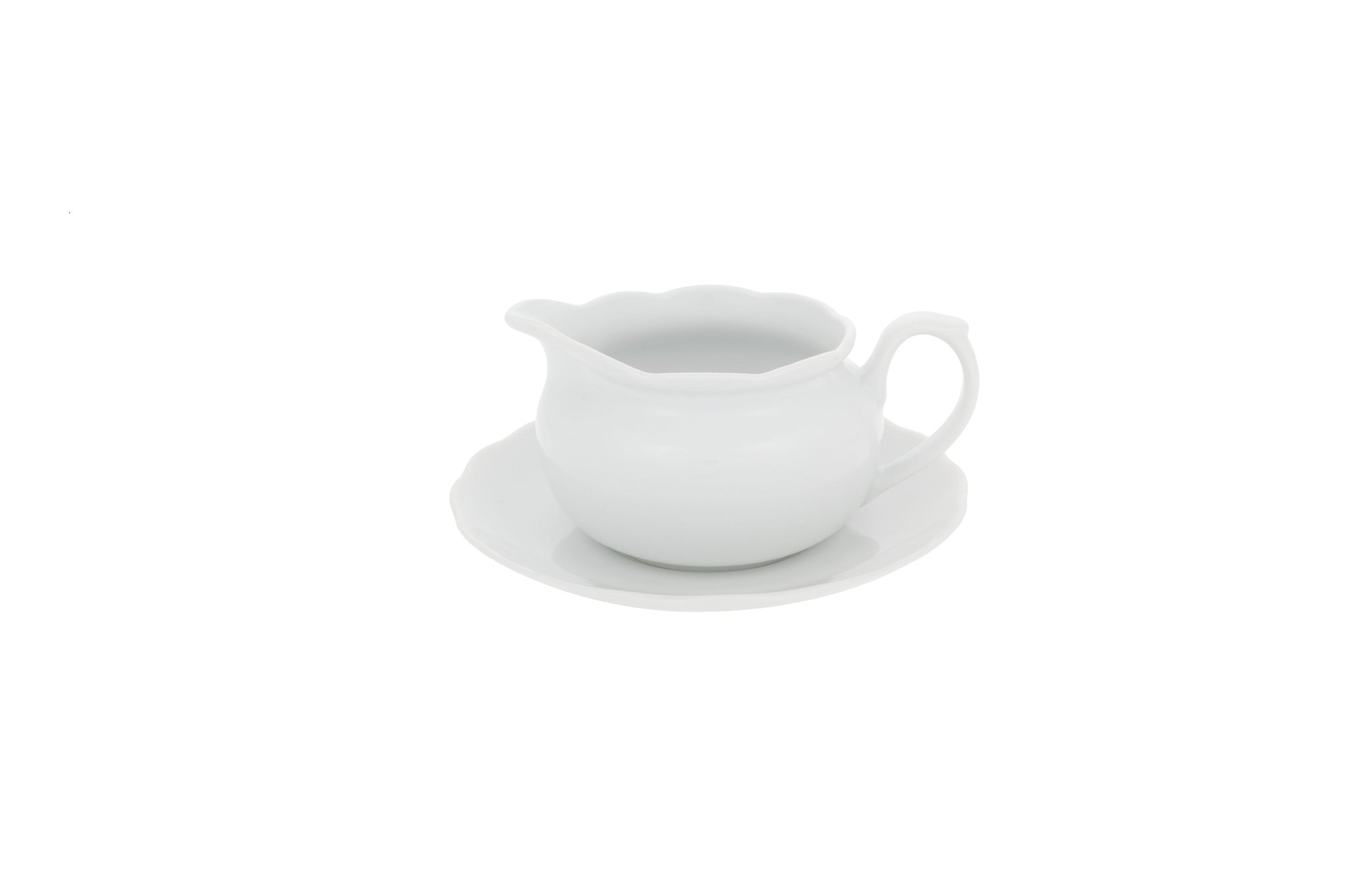 VISTA ALEGRE Bragança White Saucer Boat W/ Dish - Item (22000406)
