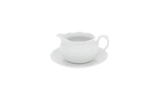 VISTA ALEGRE Bragança White Saucer Boat W/ Dish - Item (22000406)