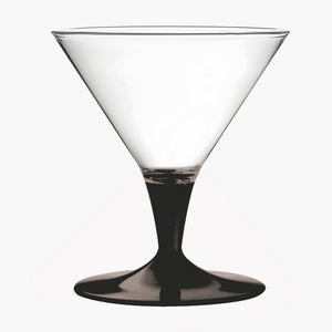 Polycarbonate Ice Cream Cup Clear Bowl with Solid Color Stem and Foot BLACK BY Mepra 230536N (Pack of 12)