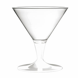 Polycarbonate Ice Cream Cup Clear Bowl with Solid Color Stem and Foot WHITE By Mepra 230536P (Pack of 12)