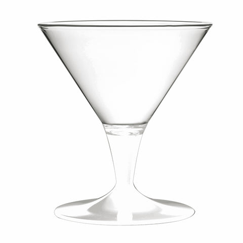 Polycarbonate Ice Cream Cup Clear Bowl with Solid Color Stem and Foot WHITE By Mepra 230536P (Pack of 12)