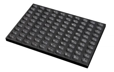 GOBEL Non-stick coating steel madeleines mould - 600 x 400 mm - 100 mini madeleines 299109