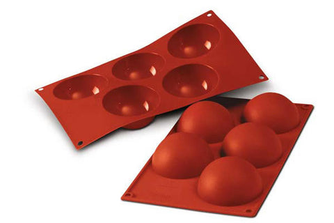 Silikomart SF001 - Silicone Mould N. 5 Half-spheres Ø80 H 40 Mm (Pack of 10)