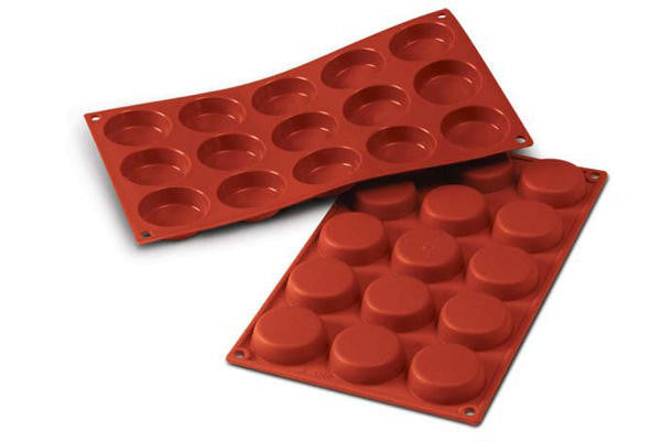 Silikomart Sf044 - Silicone Mould N. 15 Flan Mould Ø50 H 14 Mm (Pack of 10)
