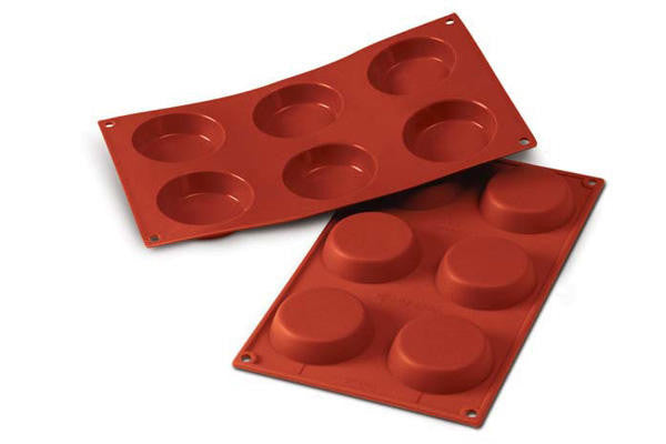 Silikomart Sf046 - Silicone Mould N. 6 Flan Mould Ø70 H 17 Mm (Pack of 10)