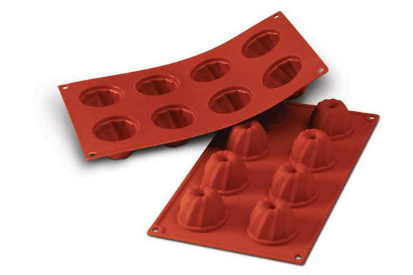 Silikomart Sf057 - Silicone Mould N. 8 Small Gugelhopf Ø55 H 36 Mm (Pack of 10)