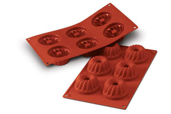 Silikomart SF058 - Silicone Mould N. 6 Gugelhopf Ø70 H 36 Mm (Pack of 10)