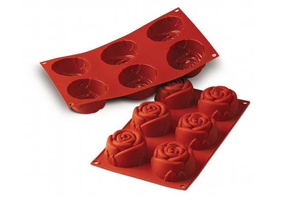 Silikomart Sf077 - Silicone Mould N. 6 Rose Ø76 H 40 Mm (Pack of 10)