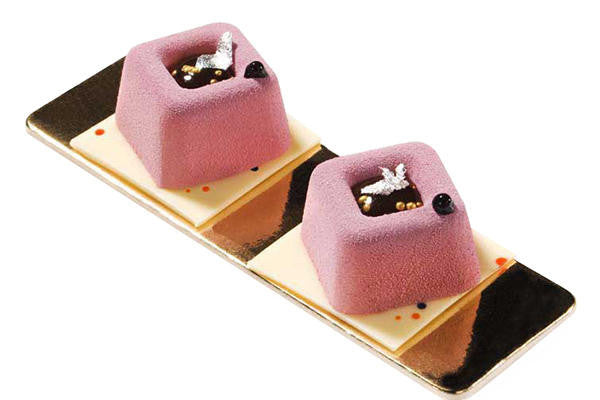 Louis Tellier Silikomart - Medium Square Savarin Red Mold 1 7/8'' X 1 7/8'' X 1 1/8'' H (SF081)