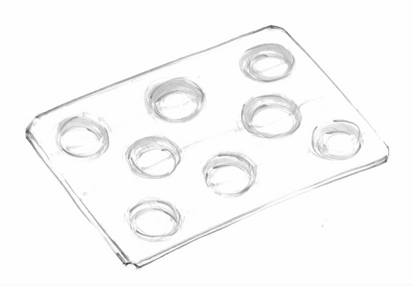 Browne Foodservice Thermalloy Combi 8 Section Baker Full Size Non-stick Aluminum Pack of 3(576209)