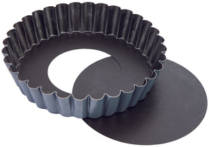 Matfer Bourgeat Exopan® Steel Non-stick Fluted Tartlet Mold With Removable Bottom 11" 331685