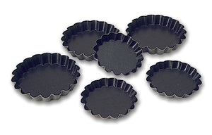 Matfer Bourgeat Steel Non-stick Fluted Quiche Molds 4" 332658 (Pack of 12)