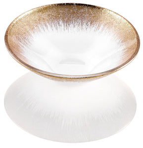 IVV Glassmakers Italia ORIZZONTE INDIVIDUAL BOWL 7,5 inch. CLEAR GOLD DECORATION 3444.1 3444.1
