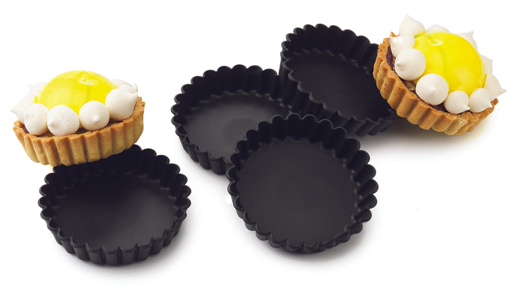 Matfer Bourgeat Exoglass® Fluted Round Tartlet Mold 3 1/6" 345656 (Pack of 12)